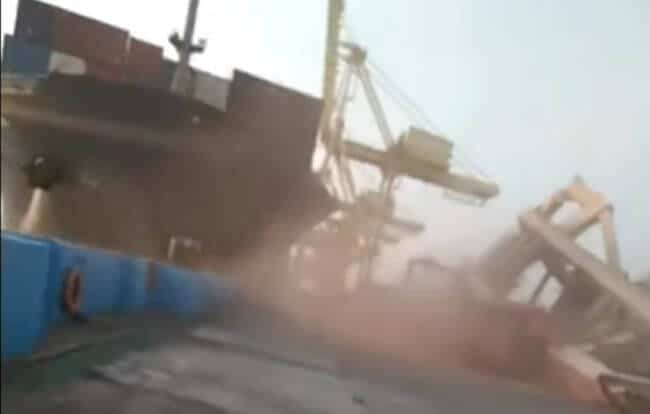 Watch: Container Ship Crashes Into Gantry Cranes At Semarang Port, Indonesia