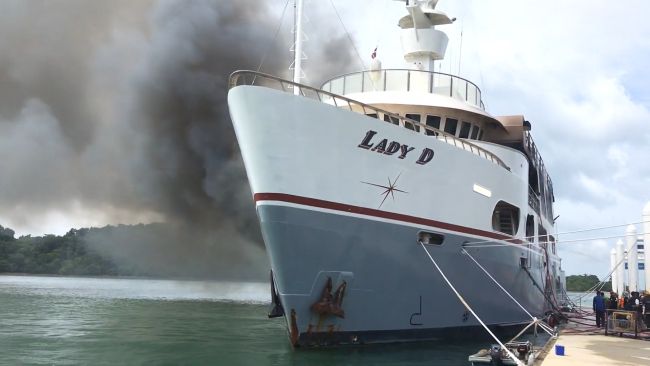 Watch: Expedition Superyacht ‘Lady D’ In Flames At Phuket