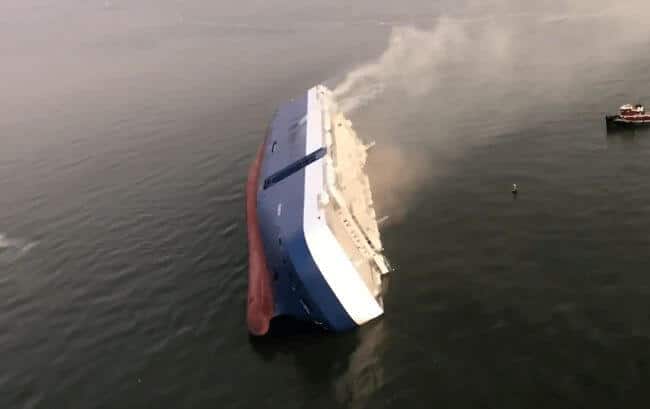 Watch: USCG Responds To Capsized Cargo Vessel ‘M/V Golden Ray’ In Brunswick, Georgia