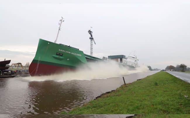 Watch: Successful Launching Of Cargo Vessel “Arklow Accord”
