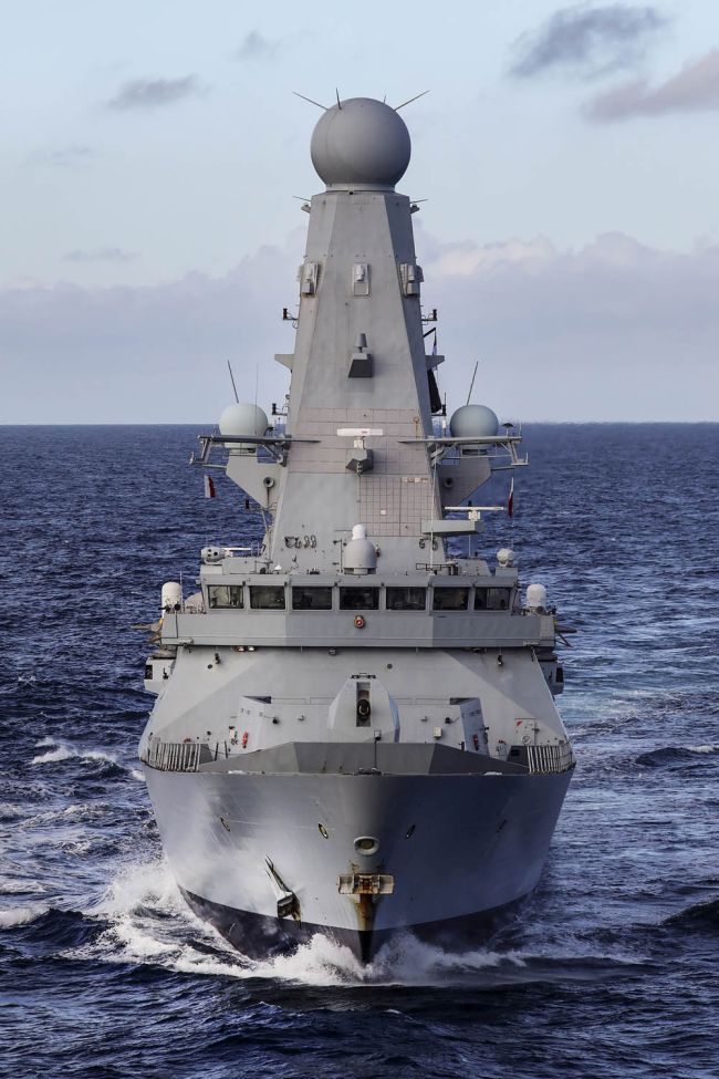 HMS Defeneder shadows Russian Task Group