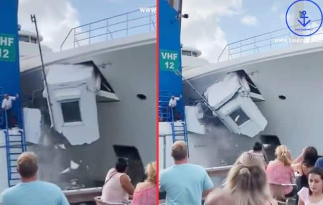 Watch: Super Yacht ‘Ecstasea’ Destroys Simpson Bay Bridge Operator’s Shack