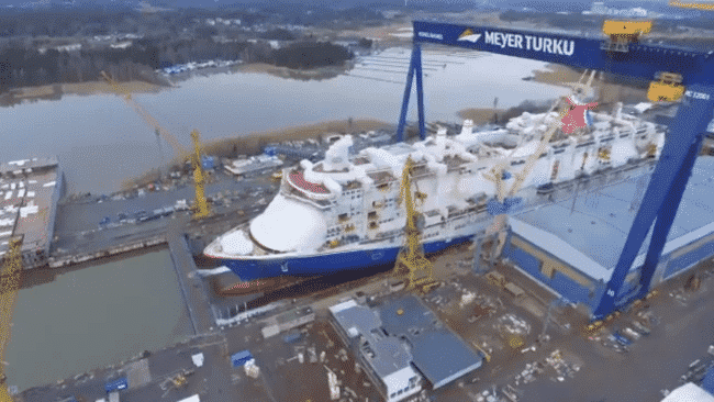 Photos: Carnival’s Largest Cruise Ship ‘Mardi Gras’ Floats Out At Meyer Turku Shipyard