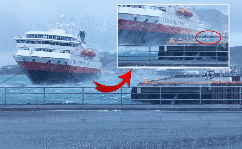 Strong Winds Blow Away Cruise Vessel To Pier