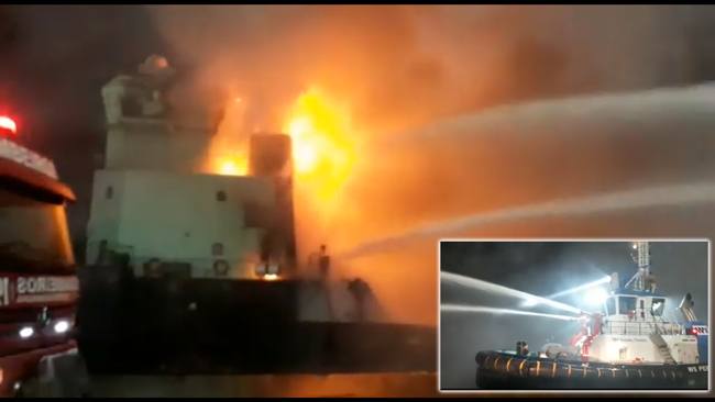 Watch: Pusher Tug On Fire At Port Of São Francisco do Sul