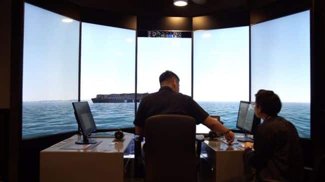 PSA Marine Tug Master providing feedback on the smart navigation system during a usability test conducted on Wärtsilä’s autonomous ship simulator