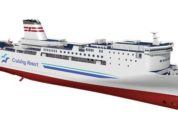 Large high-speed car ferry on which demonstration of the unmanned ship navigation system will be performed