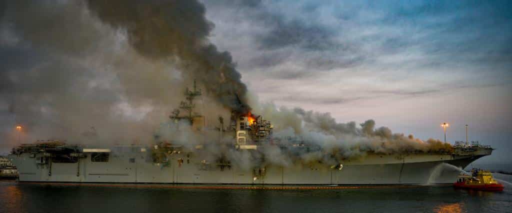 Explosion Triggered Aboard Assault Ship USS Bonhomme Richard, 21 Injured