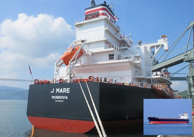 Coal Carrier J Mare for Shikoku Electric Power Enters Tachibana Port for First Time NYK