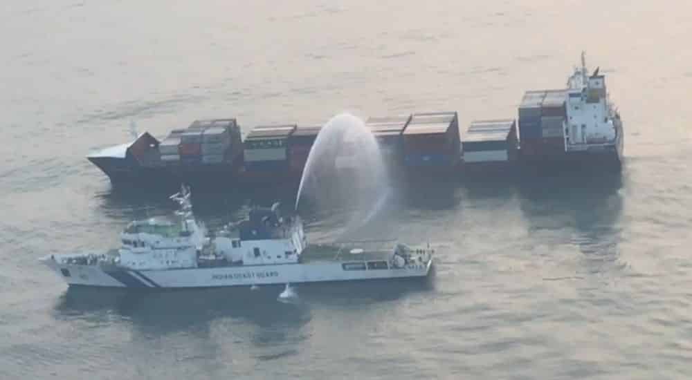 Container Vessel Catches Fire Off West Bengal Coast; Coast Guard Deployed For assistance
