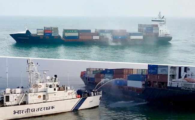 Video: Container Vessel Catches Fire Off West Bengal Coast