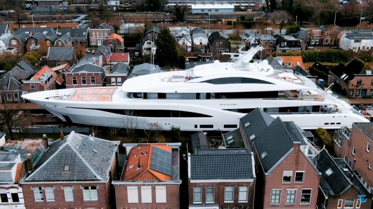 Watch: Breathtaking Video Of Superyacht Passing Through Narrow Dutch Waterways