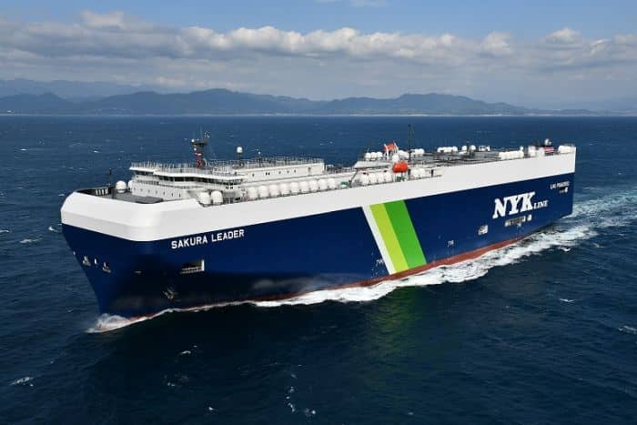 NYK Receives Delivery Of Japan’s First LNG-Fueled PCTC ‘Sakura Leader’