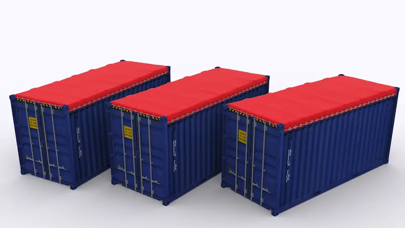 Container mở nóc – hở mái (Open top container hoặc Cont top)