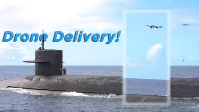 Watch: Drone Delivery Aboard Ohio-Class Ballistic-Missile Submarine