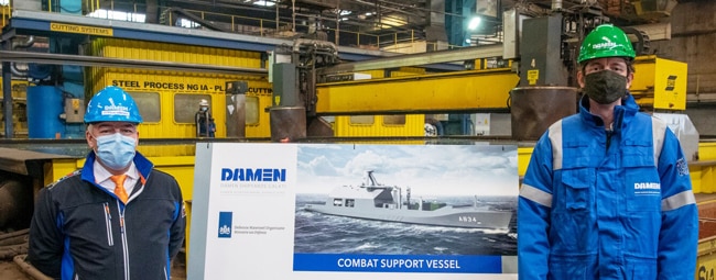 Damen Cuts First Steel On Royal Netherlands Navy’s Combat Support Ship