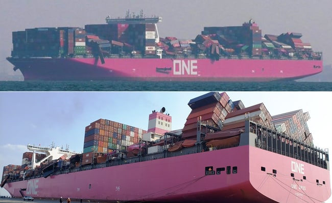 Watch: ONE Apus Reaches Port Of Kobe With Dislodged Containers