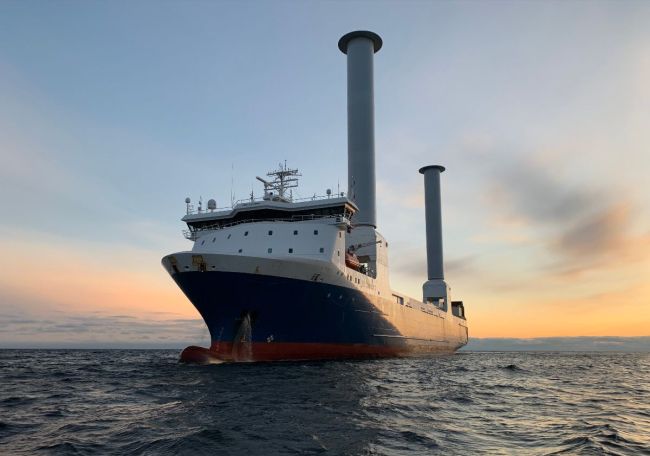 Norsepower Installs First Tiltable Rotor Sails On Sea-Cargo Ro-Ro
