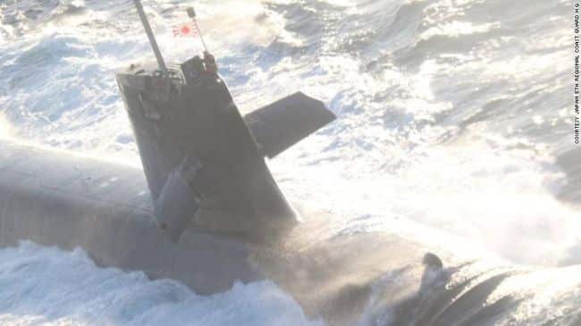 Japanese Submarine Collides while floating up