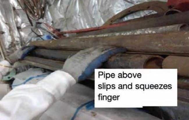 pipe squeezes fingers