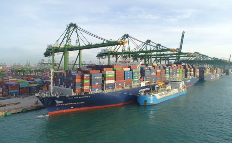 Asia’s First Ship-To-Containership LNG Bunkering Undertaken By CMA CGM And FueLNG