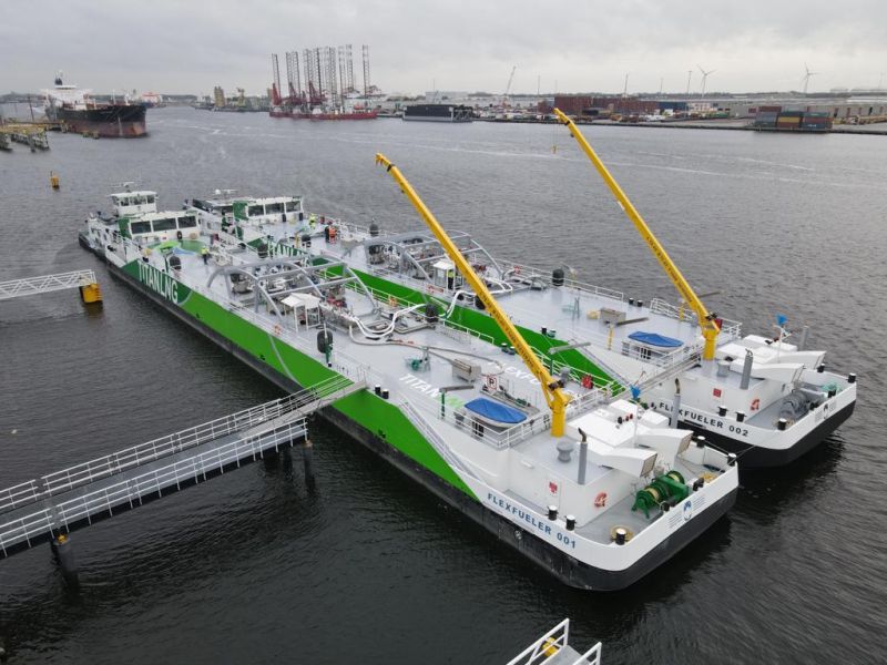 LNG bunkering barge FlexFueler002 delivered to owners to start servicing the Antwerp port and region for cleaner shipping