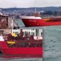 Cargo Ship Nearly Crashes Into Bosphorus Waterfront Mansion