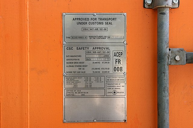 CSC safety approval plate