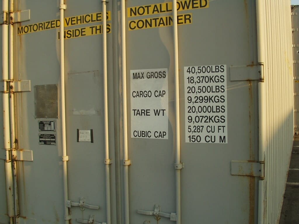 shipping container markings