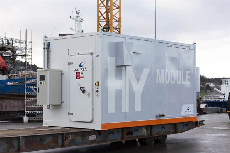 The Wärtsilä HY containerised hybrid battery power and energy storage system will support Maersk’s efforts to reduce the carbon intensity of its fleet. © Wärtsilä Corporation