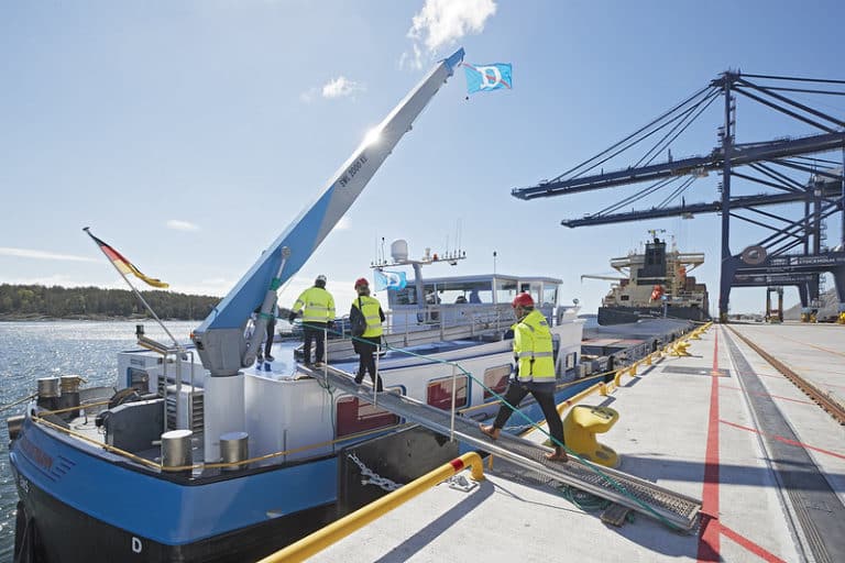 Sweden’s First Inland Shipping Barge Shuttle Service Starts From Stockholm Norvik Port