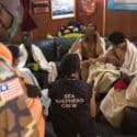 Survivors in the lounge of the Sam Simon