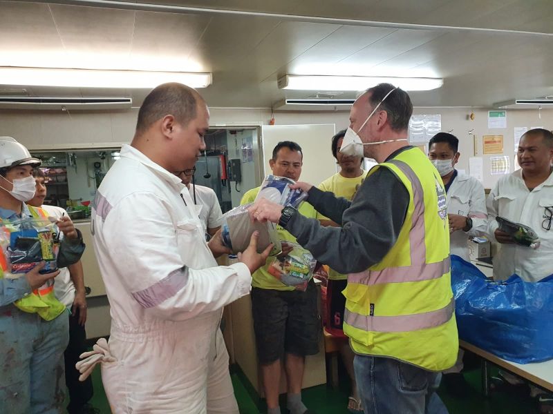 Seafarers in the new port, in fact many have volunteered to give time to man a space and welcome the seafarers