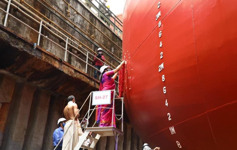 Two Cargo Ships & Three Floating Border Outposts Launched Simultaneously At Cochin Shipyard