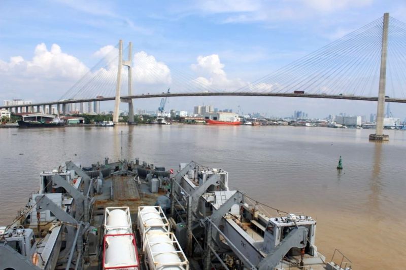 INS Airavat arrived at Ho Chi Minh City Port in Vietnam with COVID Relief Material on 30 August 2021