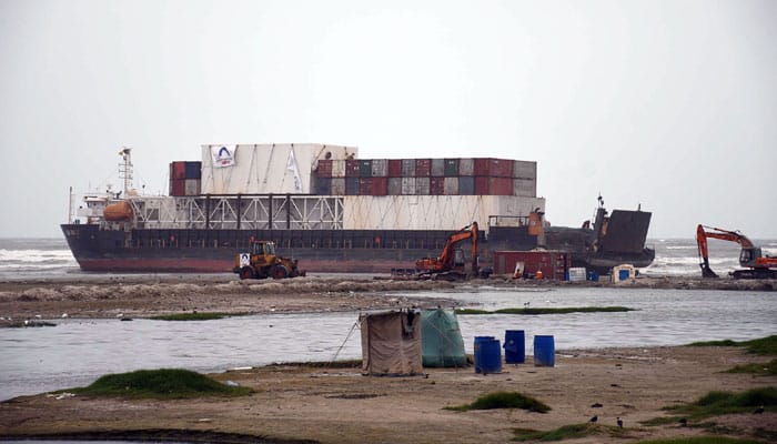 Cargo Ship Stranded At Karachi Beach Detained By Government