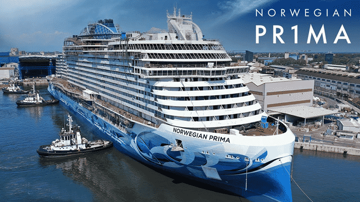 Cruise ship Norwegian Prima - Floats Out of the shipyard as a ginormous beauty