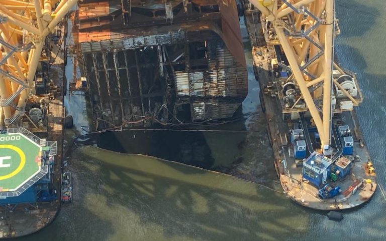 Photos: MV Golden Ray Shipwreck Spills Oil Onto Georgia Beach, Further Delaying Its Removal