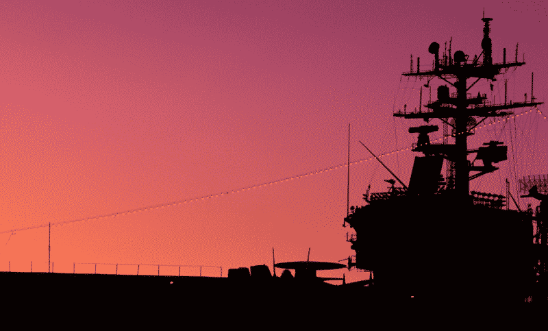 silhouette of an aircraft carrier