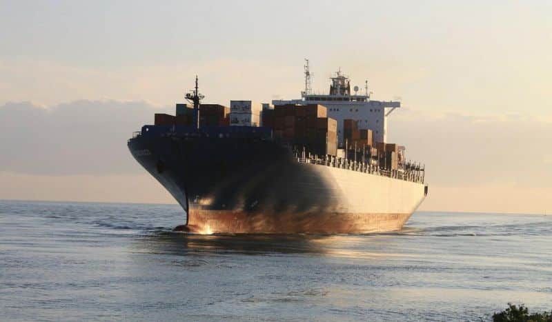 cargo ship representation silhouette