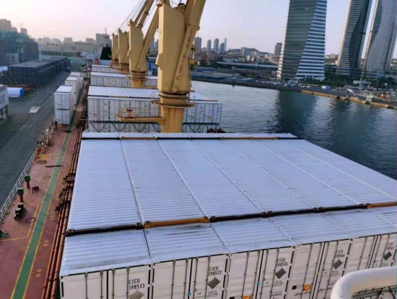 Containers safely loaded onboard dry bulk carrier vessel