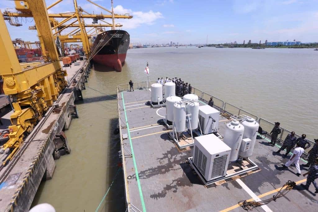 Indian Naval Ship Savitri Arrives at Chattogram, Bangladesh, to Deliver Mobile Oxygen Plants
