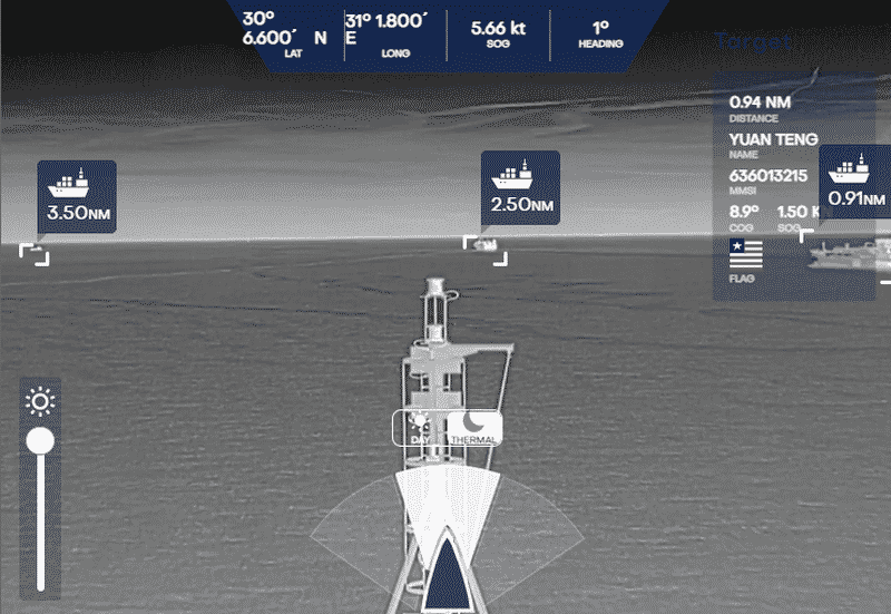 Ships can be automatically identified during day or night, providing 24-7 coverage