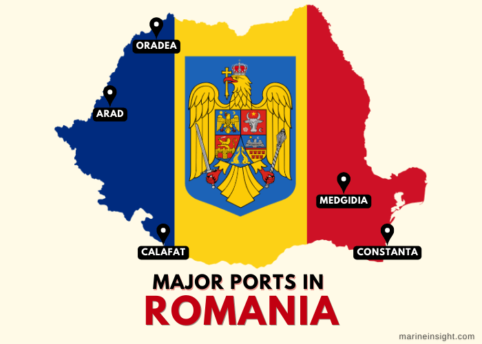 Romania Ports Map