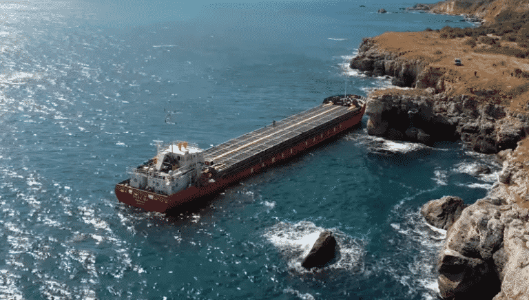 Video: Cargo Ship ‘Vera SU’ Ran Aground; No Form Of Pollution Observed Yet