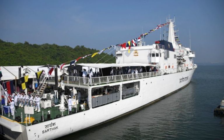 Indian Coast Guard Welcomes Indigenously Built Vessel ‘Sarthak’ To Its Fleet