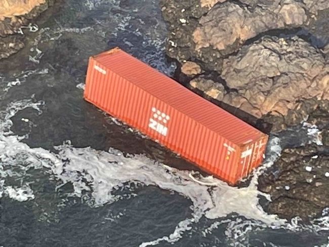 zim container found on shore