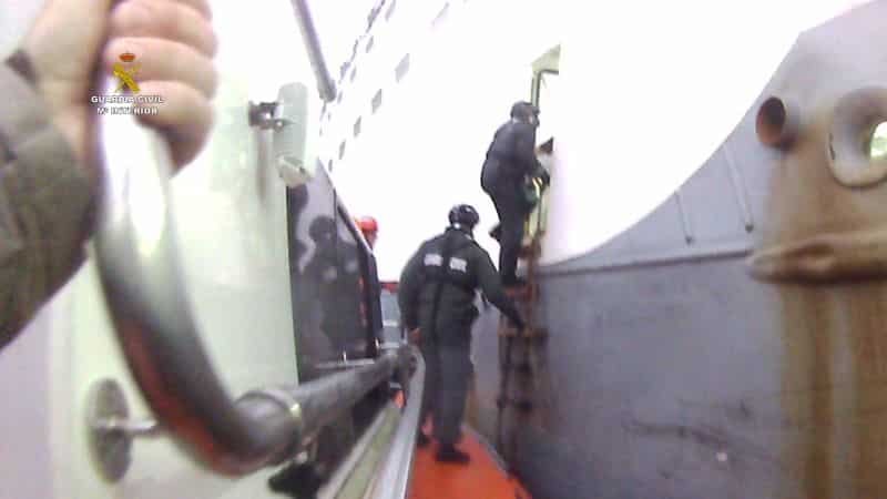civil guardia boarding the vessel