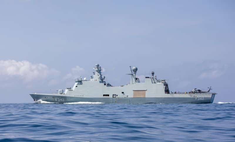 Stock Photo of the frigate Esbern Snare in the Gulf of Guinea