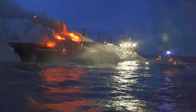 Photos: Ship Loaded With Timber Caught In Flames Off Gothenburg